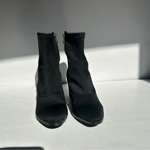 Boohoo womens chunky block heel pointed toe sock boots booties ankle boot Size 6 - Picture 8 of 13